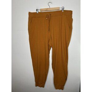 Athleta Triumph Joggers Sweat Pants Orange Zippers Pockets Size 2X